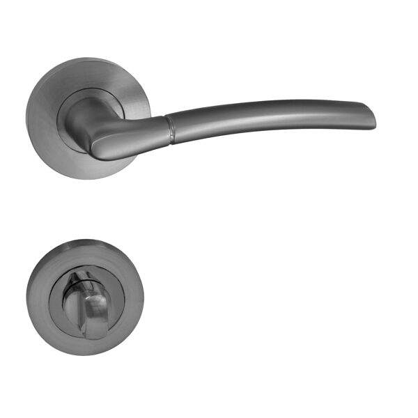 Basic Vesta antracit körrozettás ajtókilincs WC