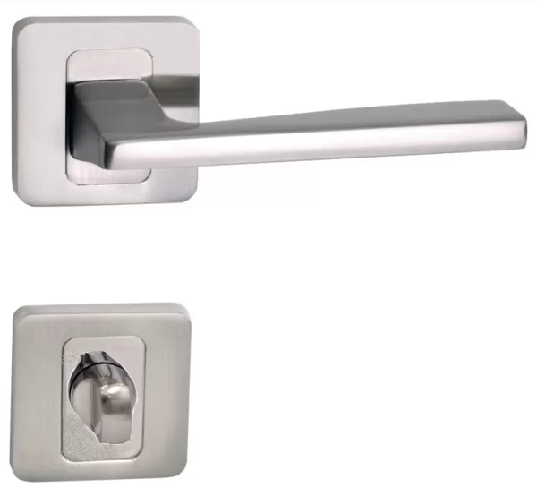 Basic Light szatén nikkel négyzetrozettás ajtókilincs WC